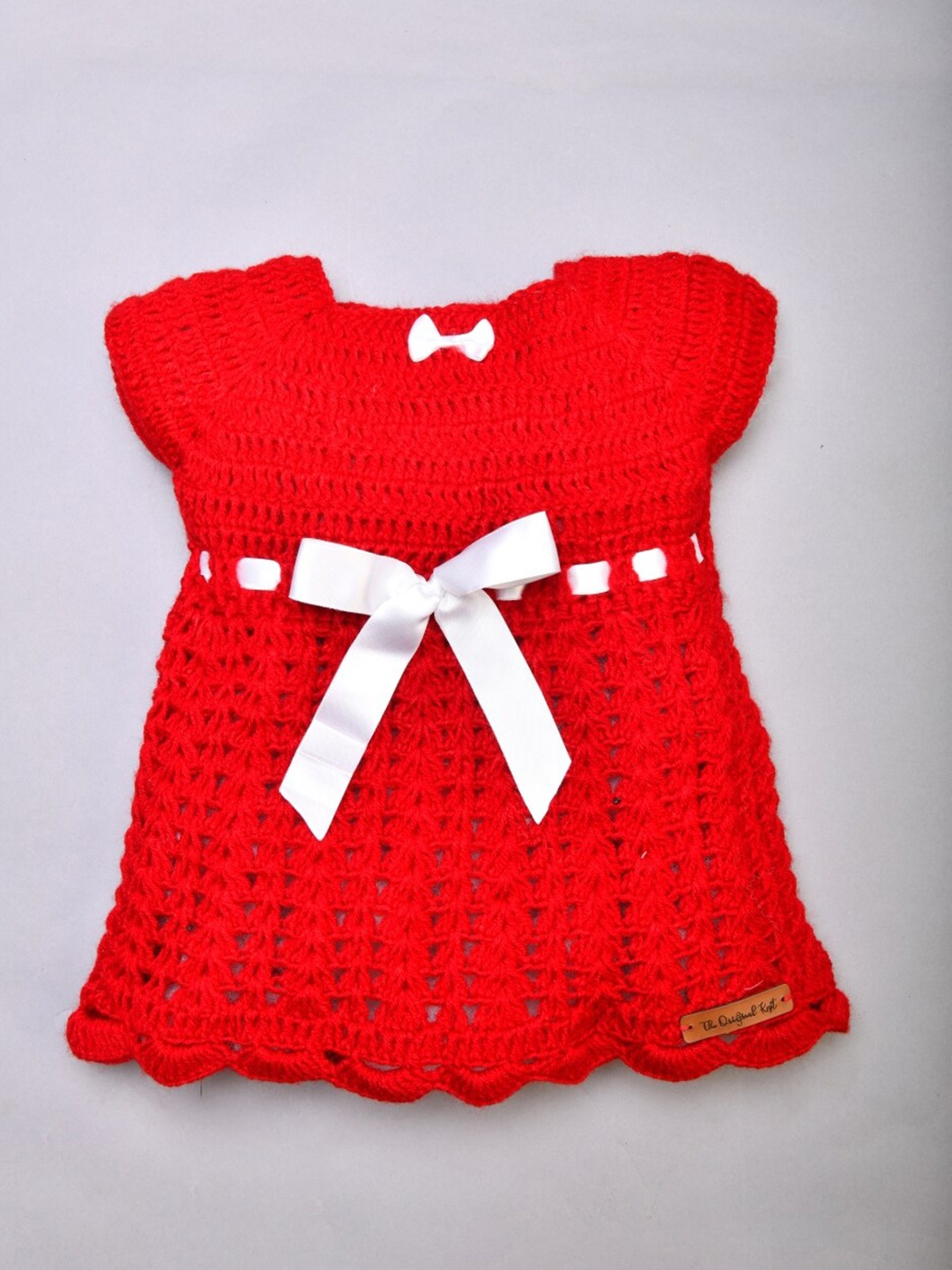 

The Original Knit Red A-Line Bow Knitted Dress