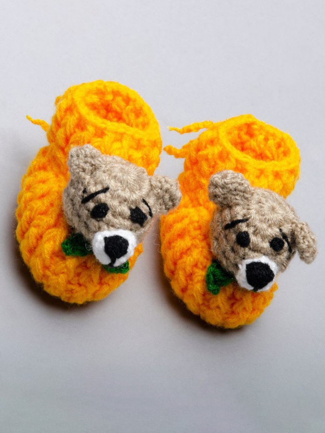 

The Original Knit Kids Yellow & Grey Booties