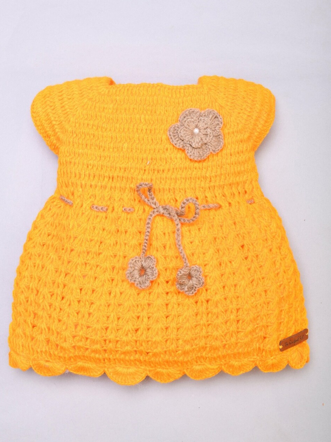 

The Original Knit Yellow A-Line Knitted Dress
