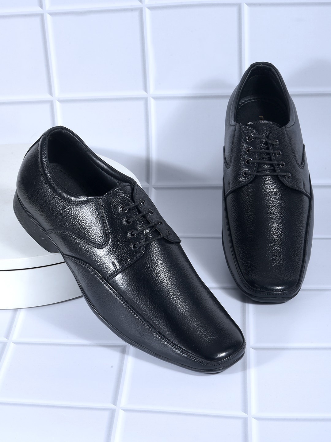 

Liberty Men Black Solid Leather Formal Derbys