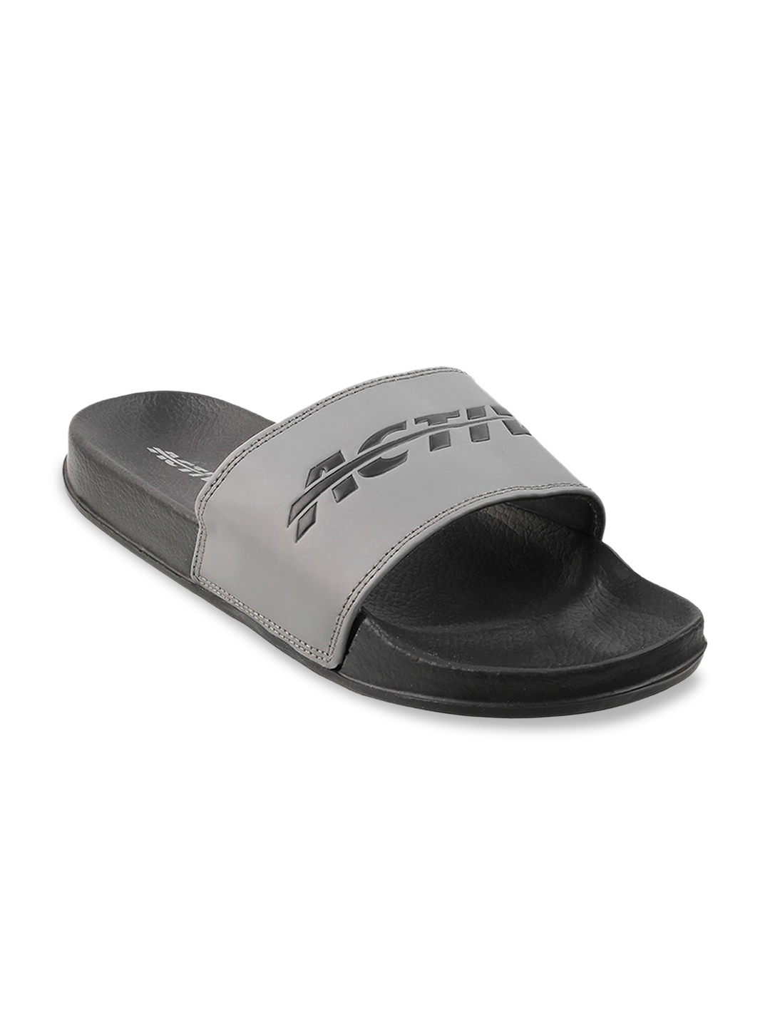 

ACTIV Men Black & Grey Printed Sliders