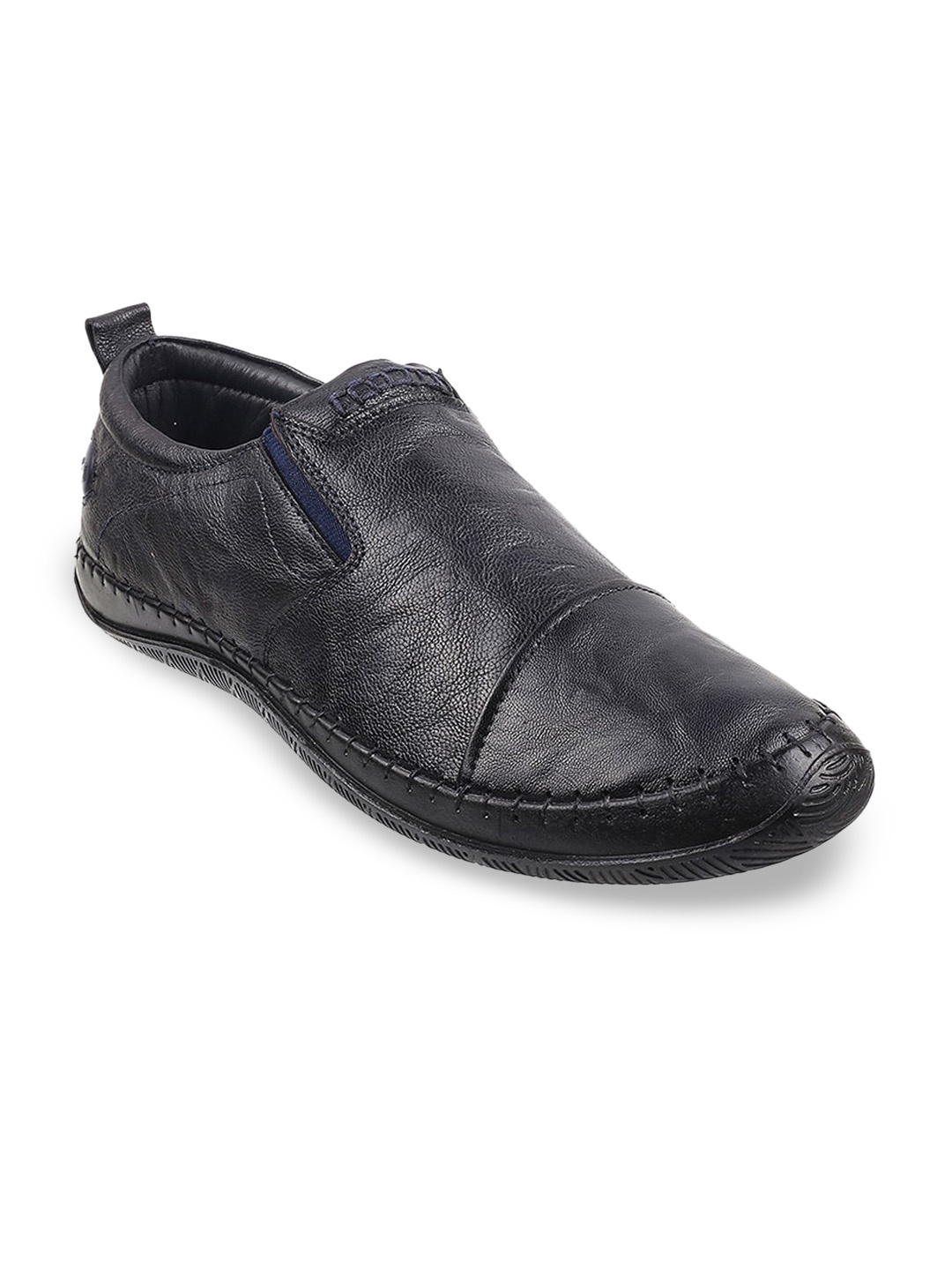 

Metro Men Blue Textured Leather Loafers