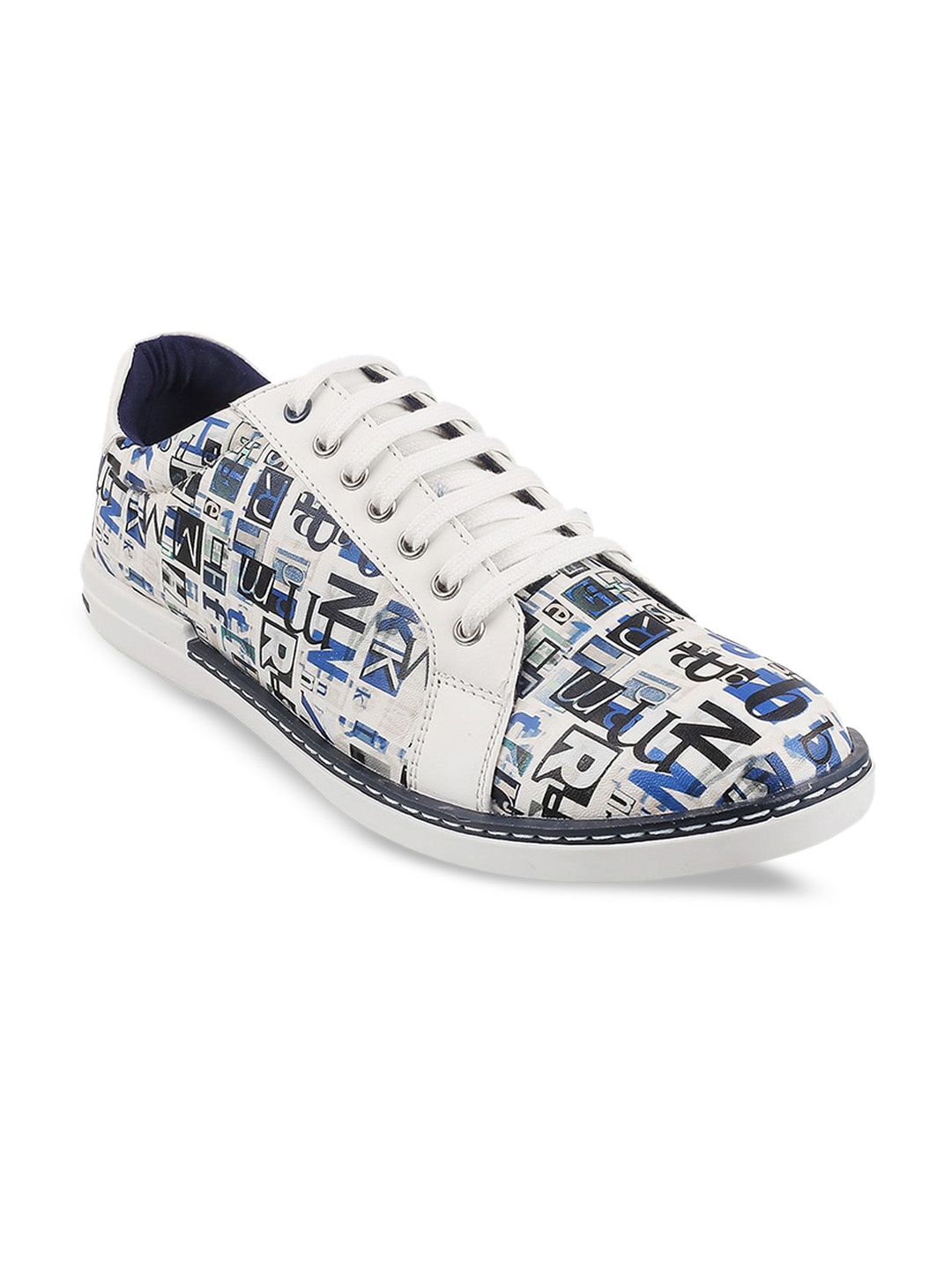 

Metro Men Blue & White Printed Sneakers