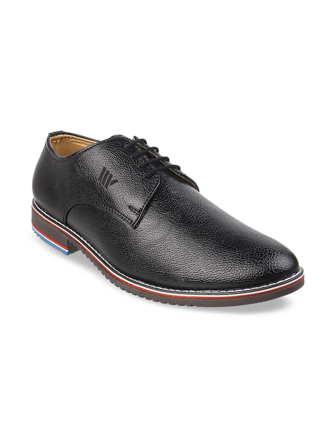 

WALKWAY by Metro Men Black Textured Derbys