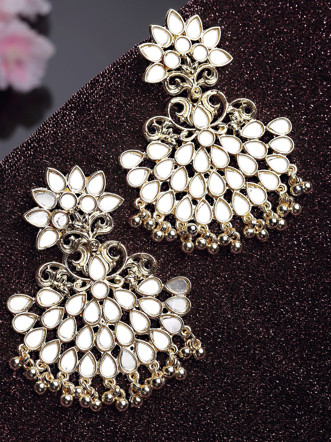 

KARATCART Gold-Toned Pack Of 2 Chandbalis Earrings