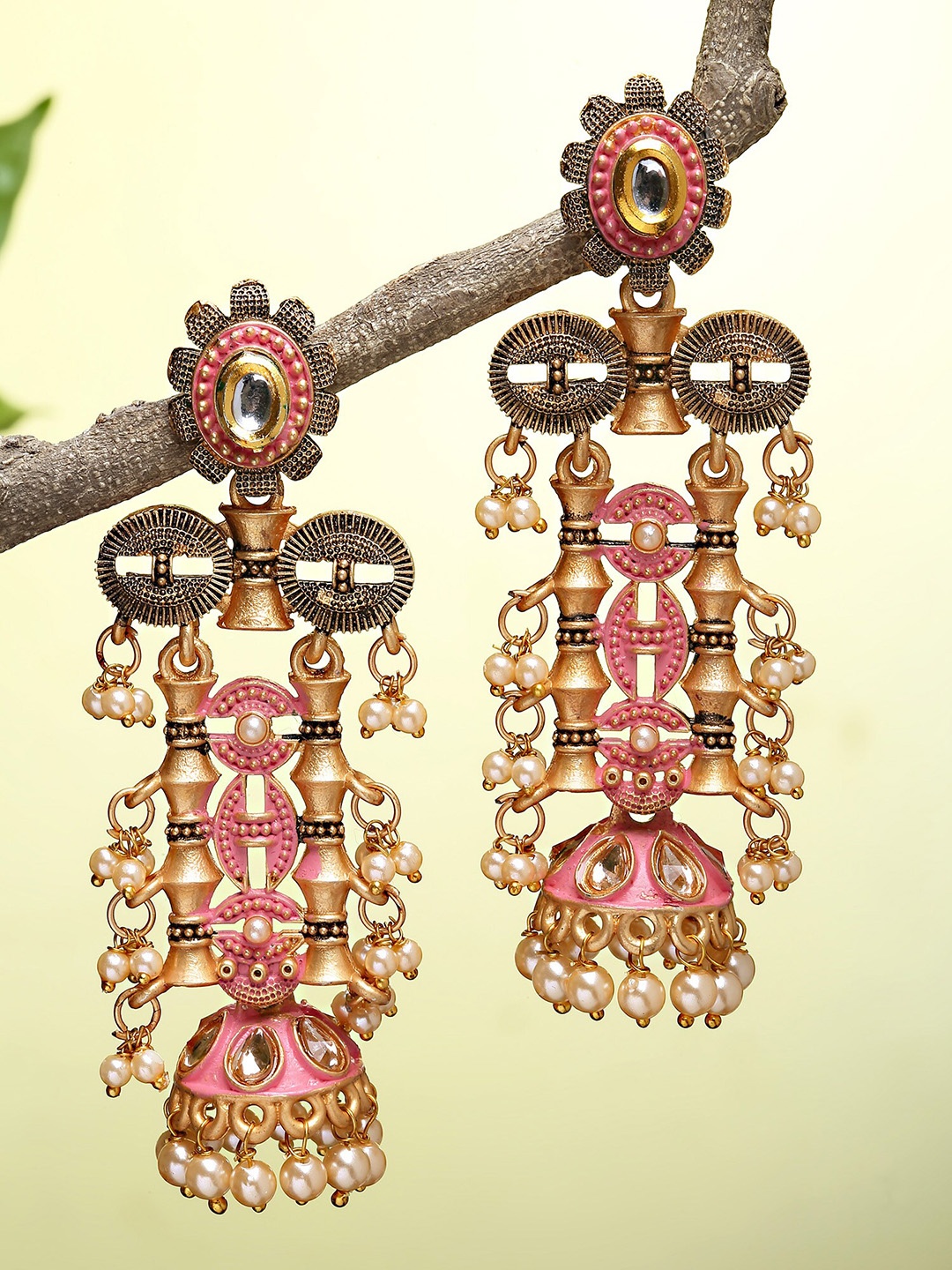 

KARATCART Pink Classic Jhumkas Earrings