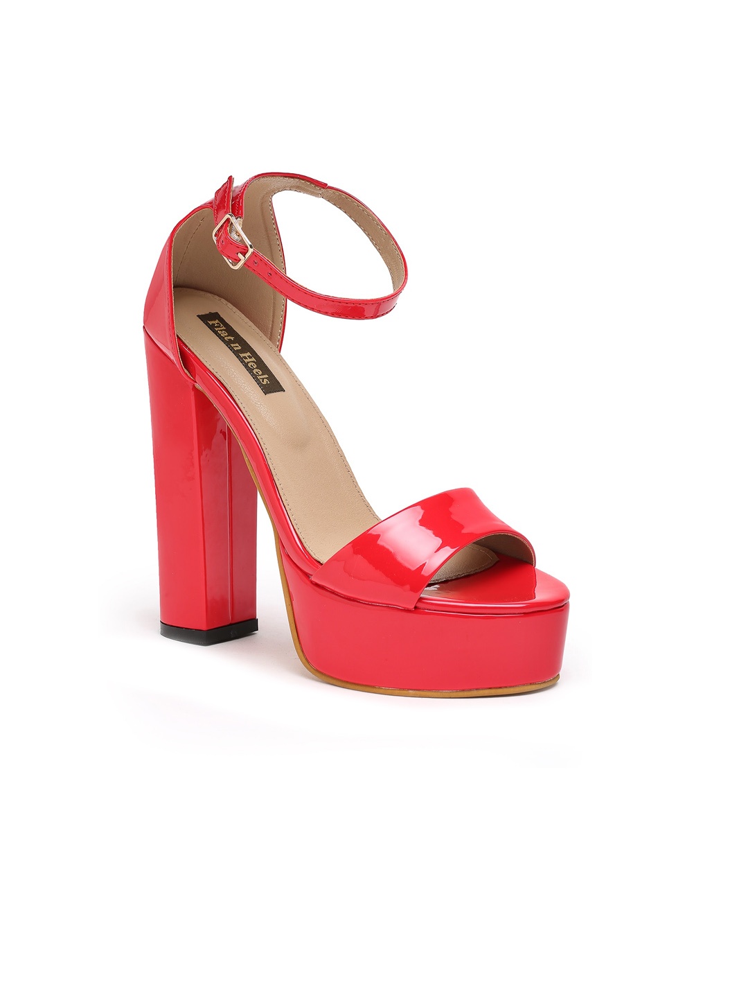 

Flat n Heels Women Red Block Heels