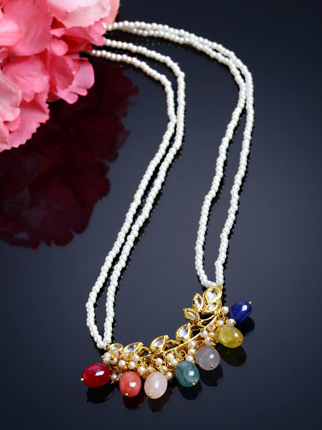 

DUGRISTYLE Gold-Plated & Green Sterling Silver Necklace