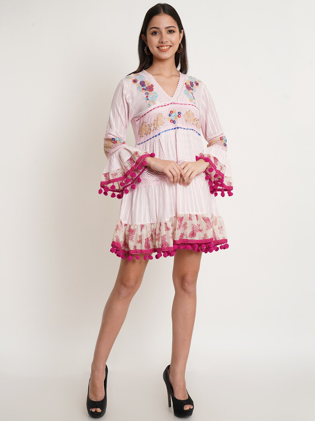 

IX IMPRESSION Pink Floral Printed Dress