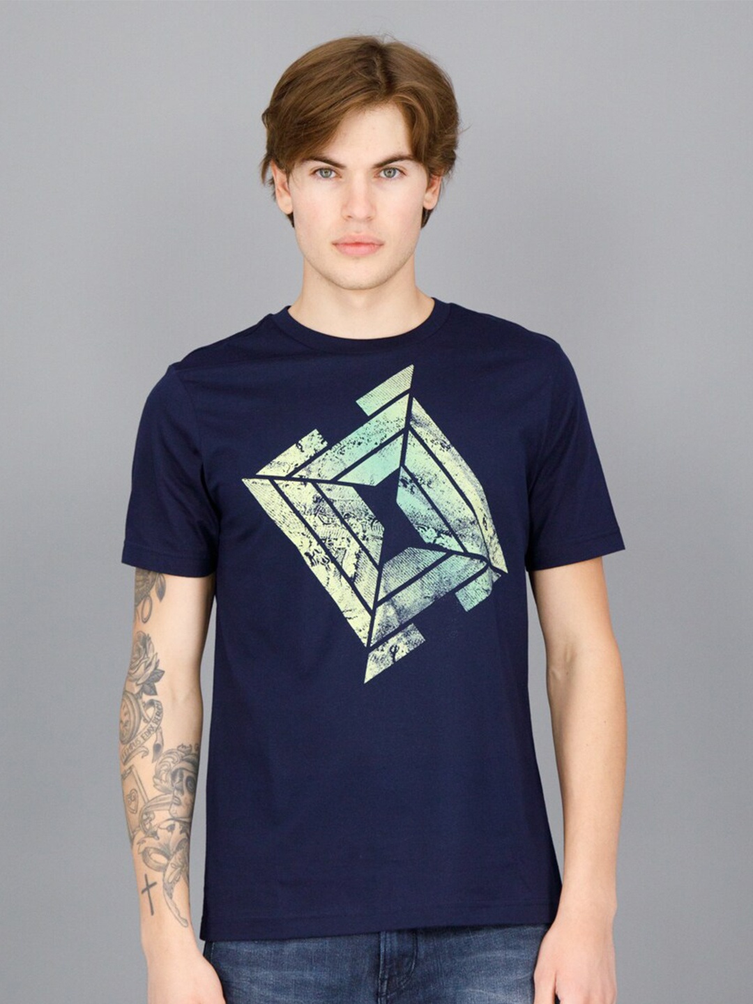 

FREESOUL Men Blue Printed T-shirt