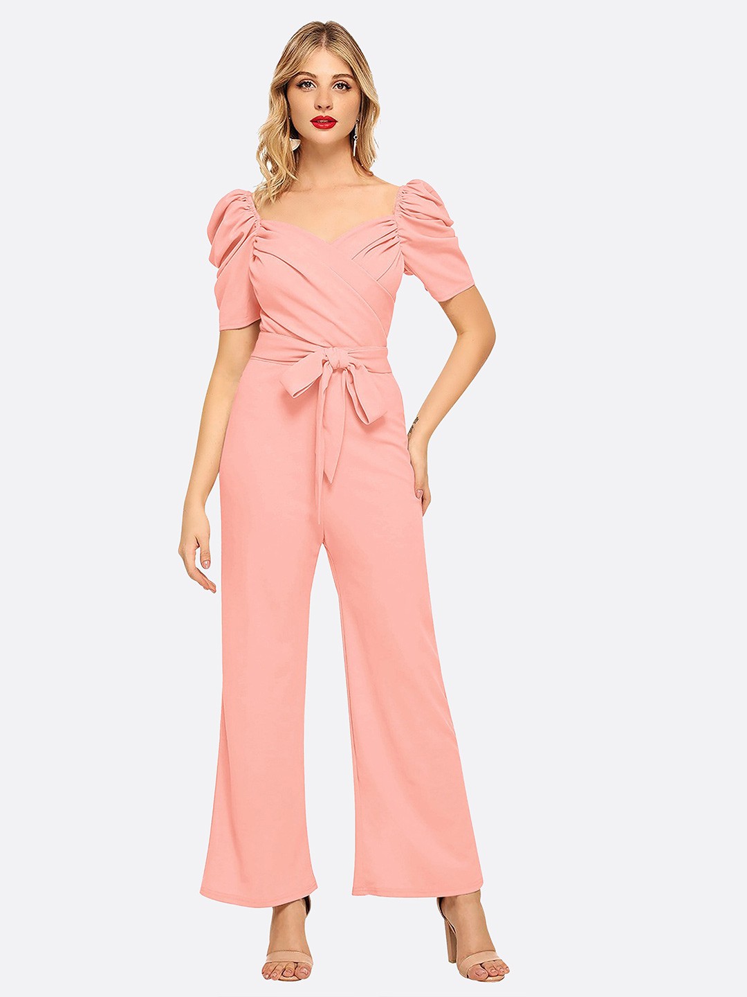 

FAVRIZ women Peach-Coloured Basic Jumpsuit
