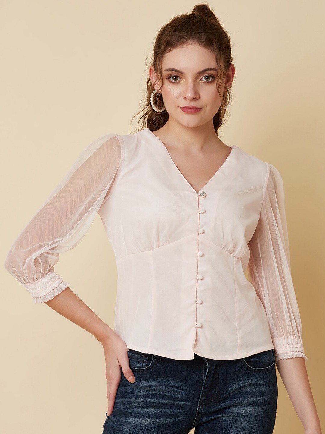 

RAASSIO Women Pink Empire Top