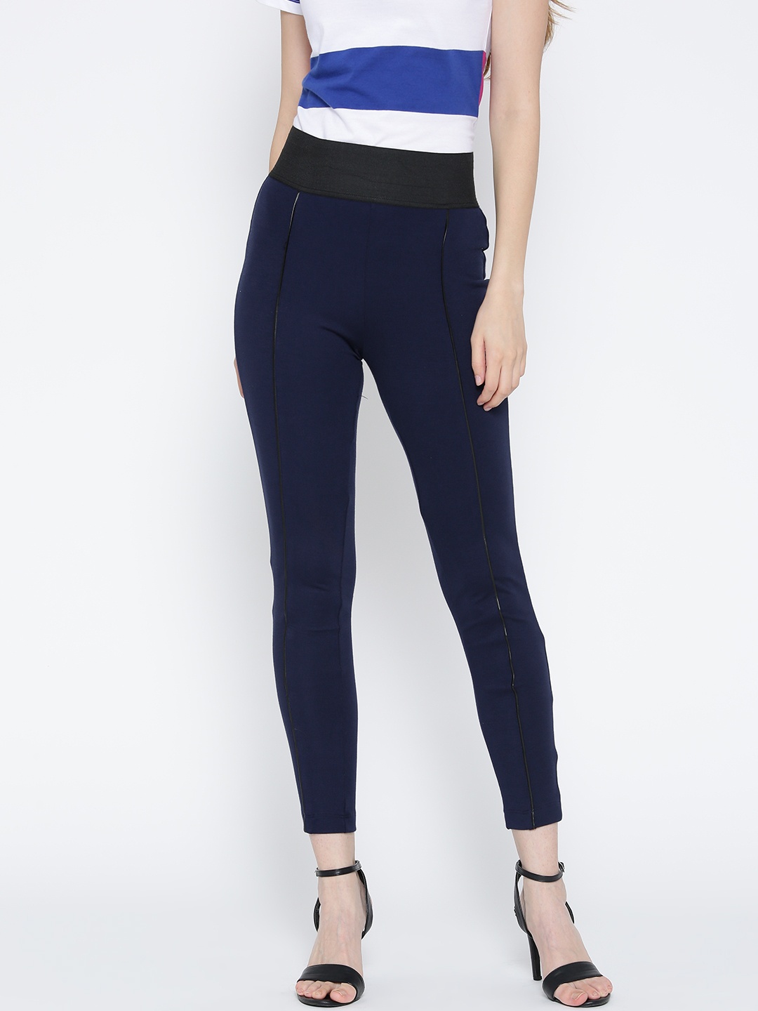 

Wills Lifestyle Navy Treggings, Navy blue