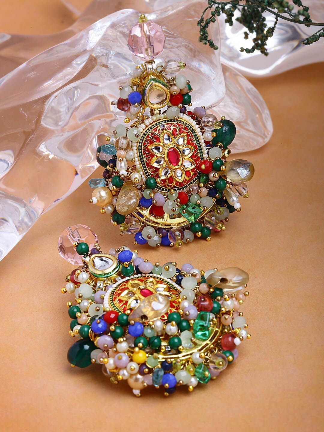 

DUGRISTYLE Red Gold Plated Contemporary Drop Earrings
