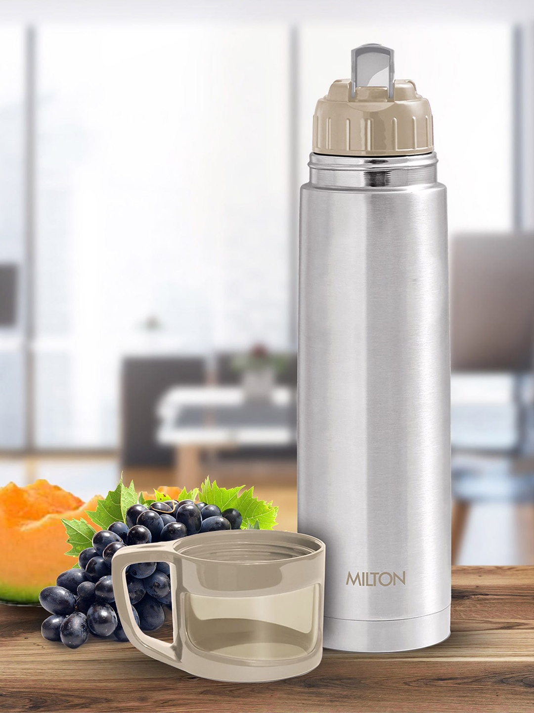 

Milton Grey Glassy 500 Thermosteel Bottle with Drinking Cup Lid 500 ml
