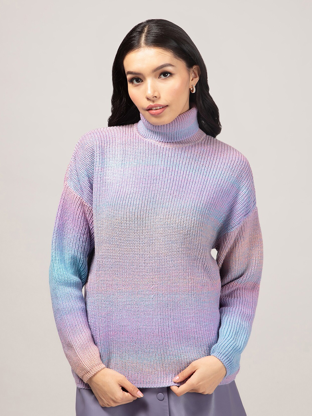 

20Dresses Women Multicoloured Turtle Neck Sweater, Multi