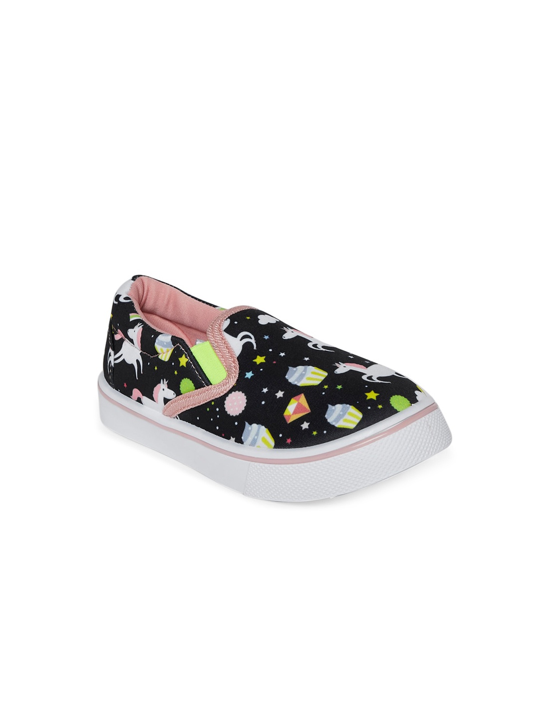 

Pantaloons Junior Girls Black Printed Slip-On Sneakers