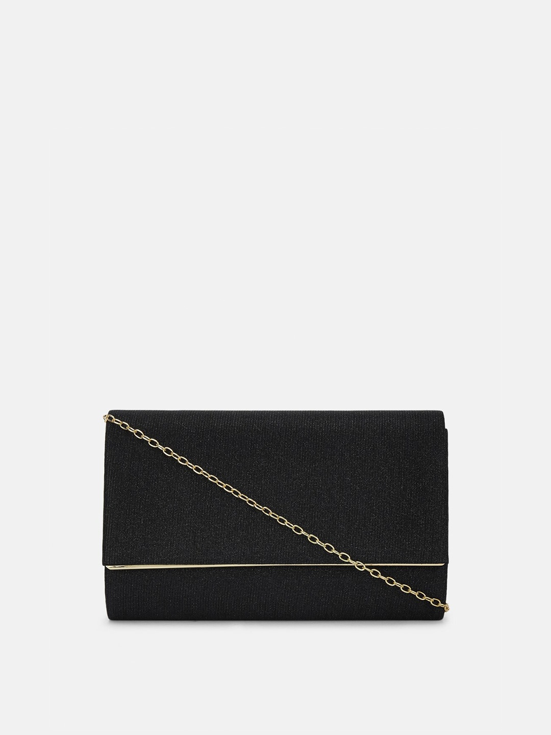 

Forever Glam by Pantaloons Women Black & Gold-Toned Box Clutch
