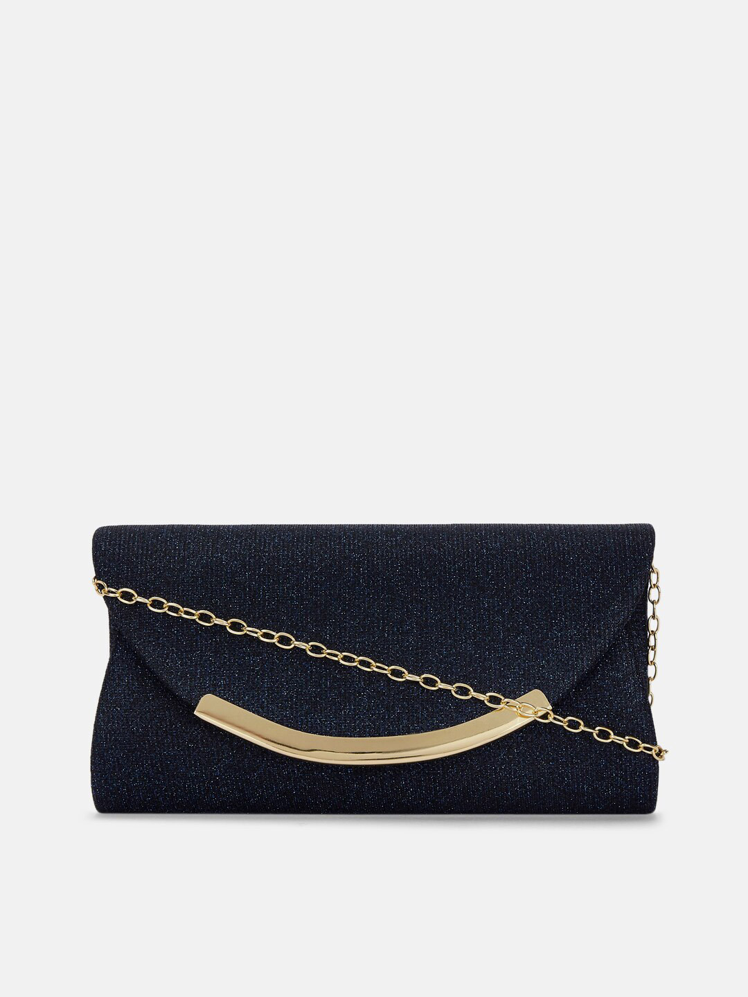 

Forever Glam by Pantaloons Navy Blue & Gold-Toned Purse Clutch