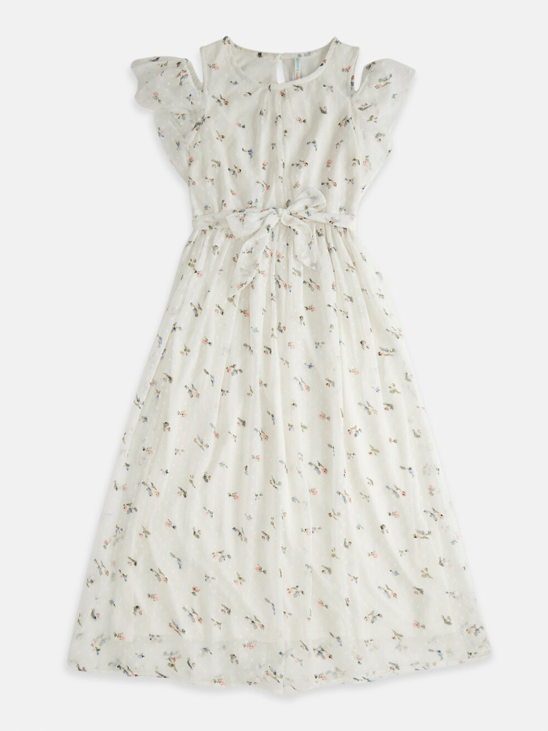 

Pantaloons Junior Girls White Floral Printed Maxi Dress