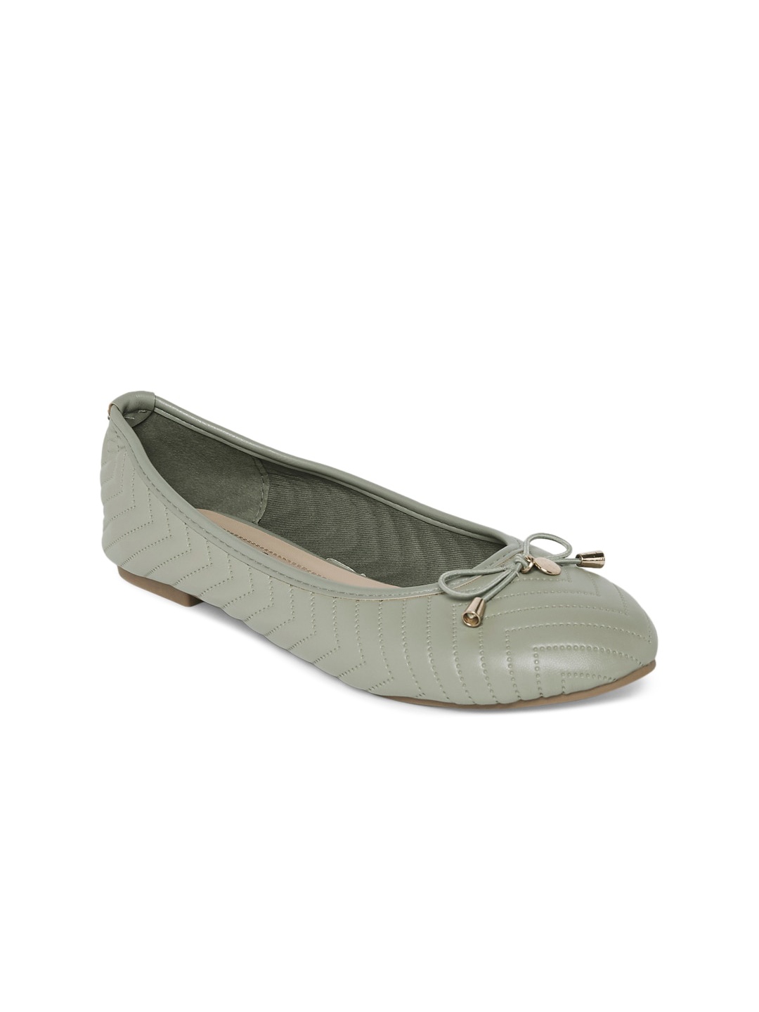 

Forever Glam by Pantaloons Women Textured Ballerinas with Bows Flats, Green