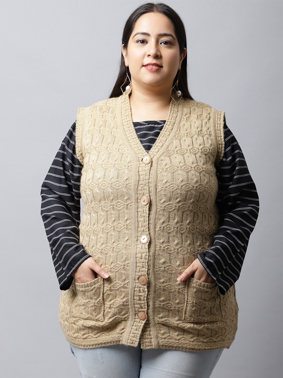 

VANYA Women Beige Cardigan