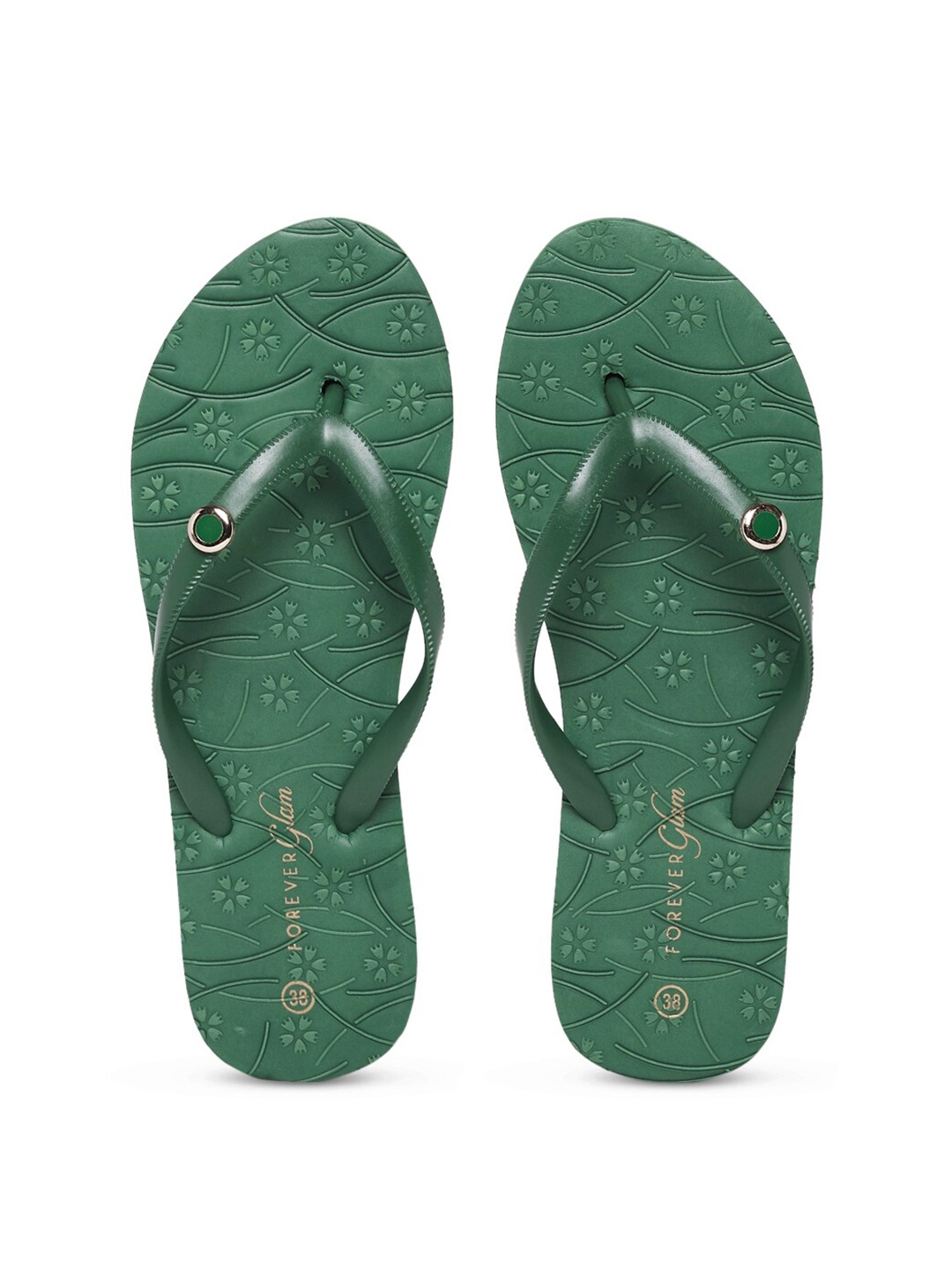 

Forever Glam by Pantaloons Women Printed Thong Flip-Flops, Green