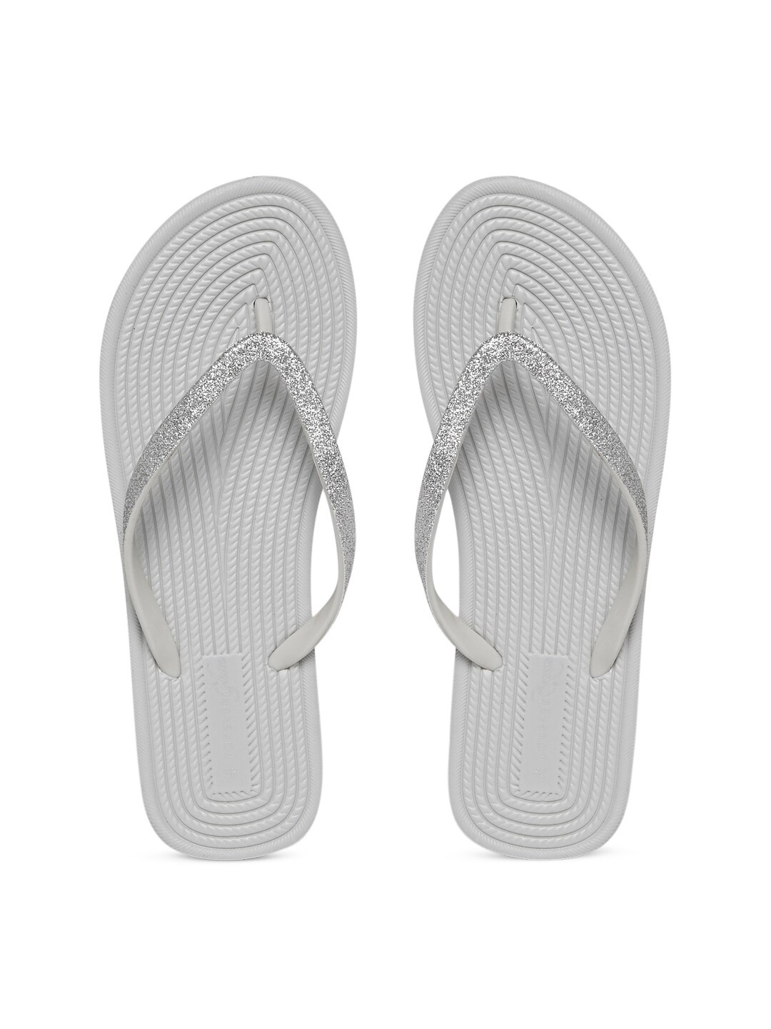 

Forever Glam by Pantaloons Women Embellished Thong Flip-Flops, Grey