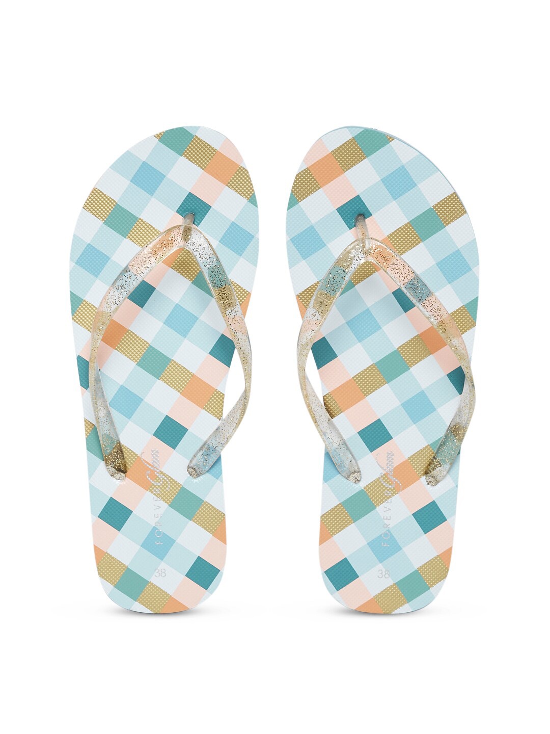 

Forever Glam by Pantaloons Women Printed Thong Flip-Flops, Blue