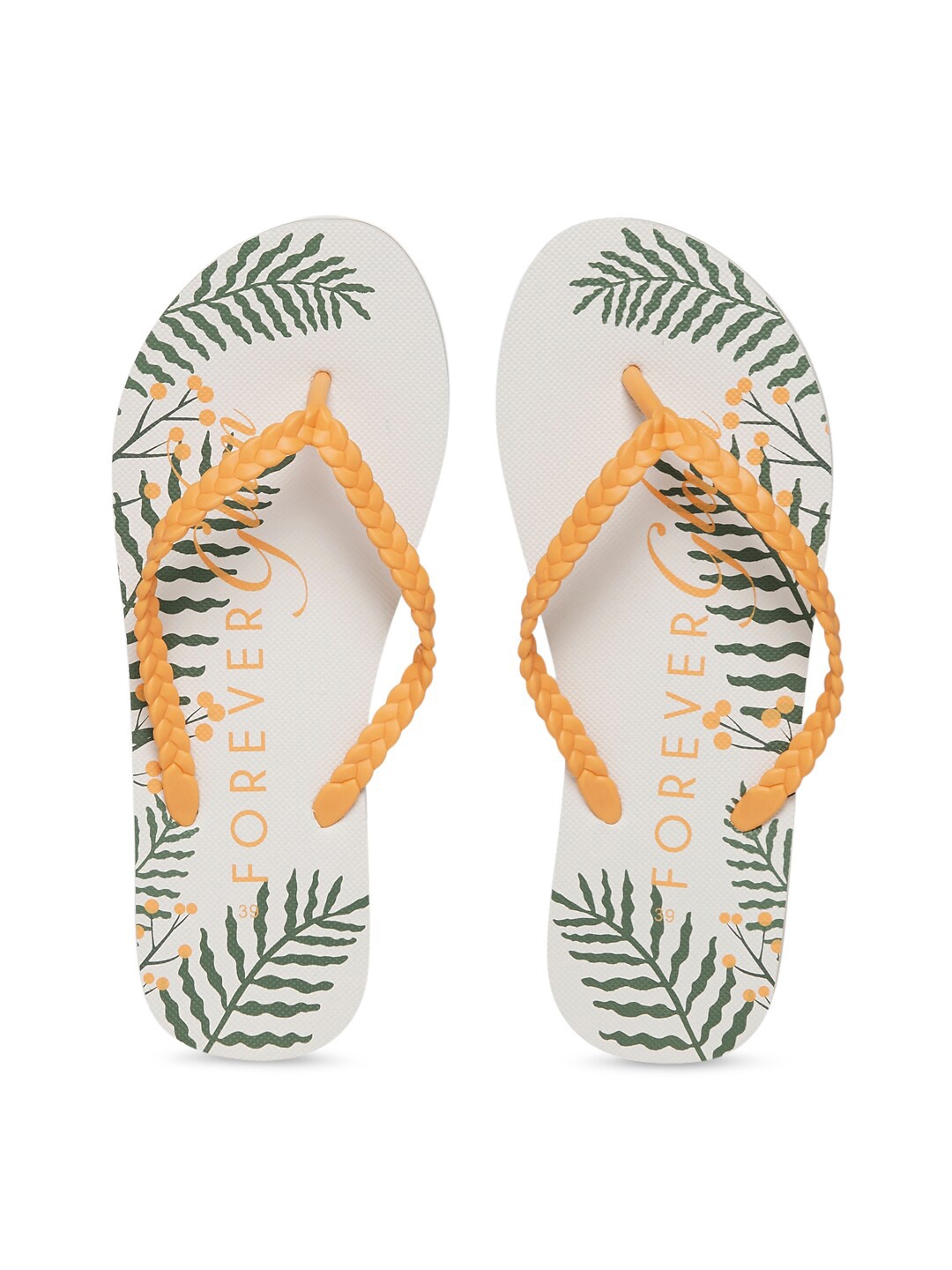 

Forever Glam by Pantaloons Women Printed Thong Flip-Flops, Orange