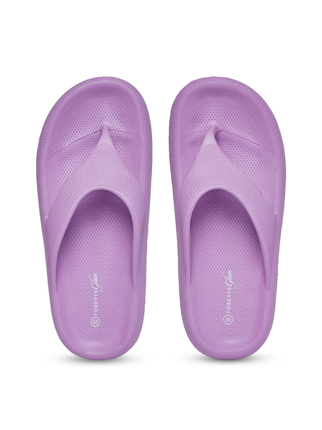 

Forever Glam by Pantaloons Women Solid Rubber Thong Flip-Flops, Purple