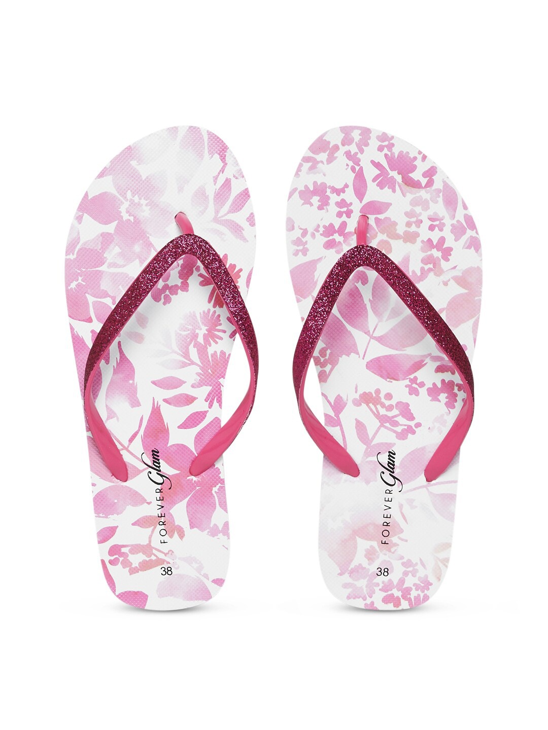 

Forever Glam by Pantaloons Women Printed Thong Flip-Flops, Pink