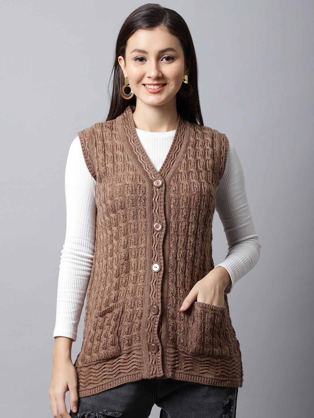 

PERFECT LINE Women Brown Cardigan