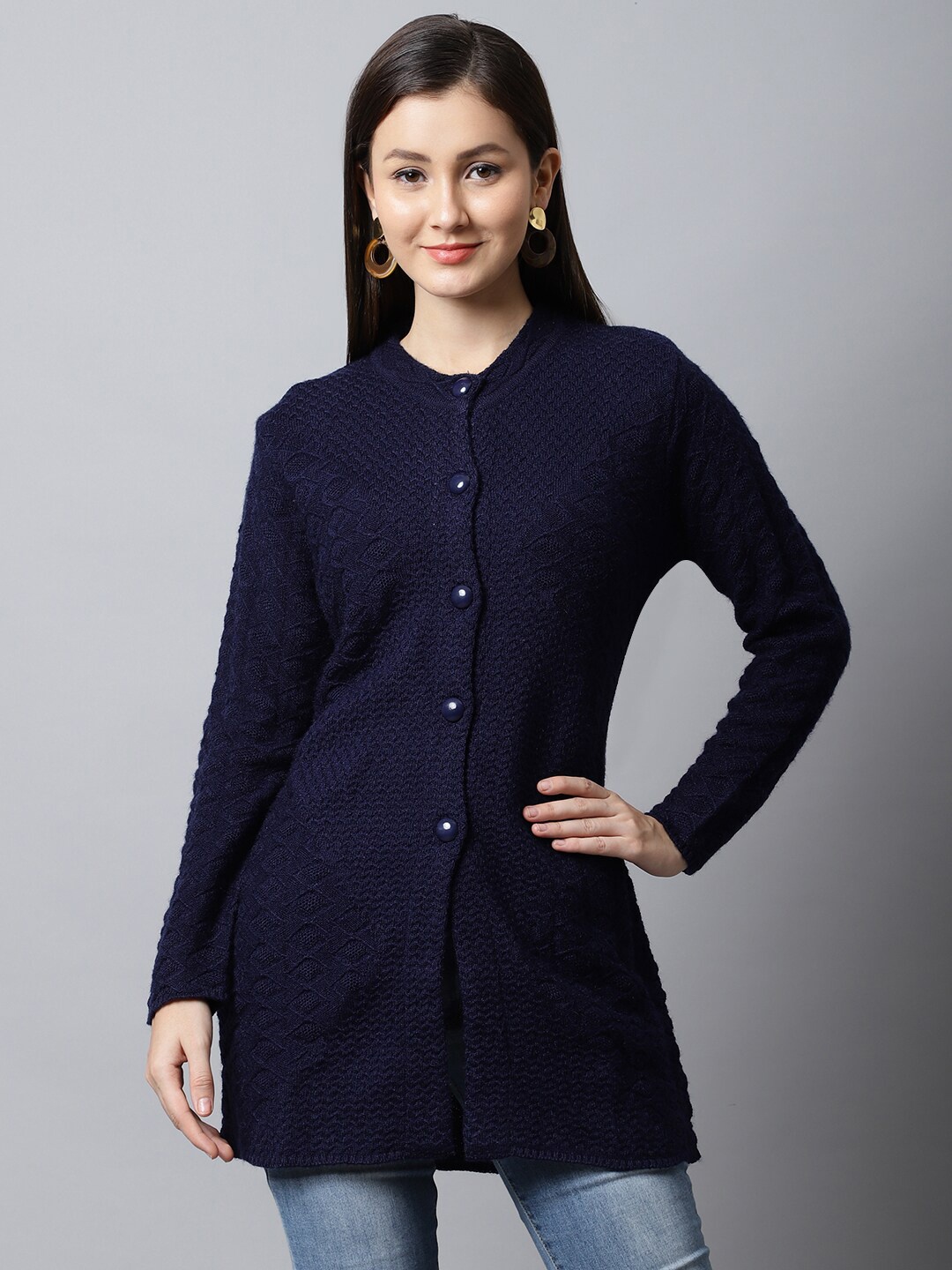 

PERFECT LINE Women Blue Longline Cardigan