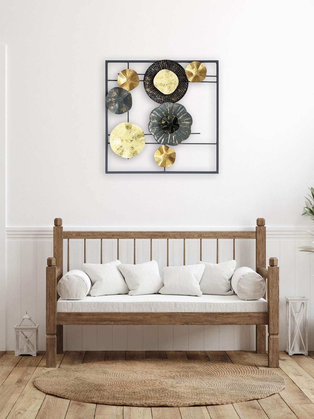 

Clasiko Grey Floral Metal Wall Decor