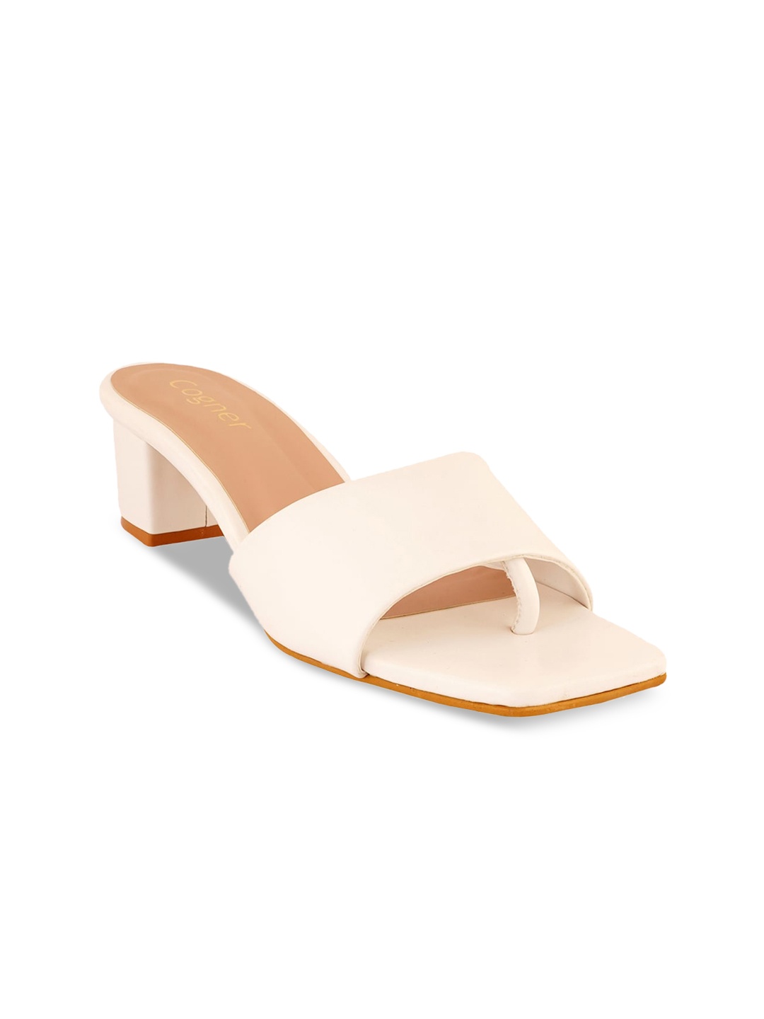 

Cogner Women Off White Block Heels
