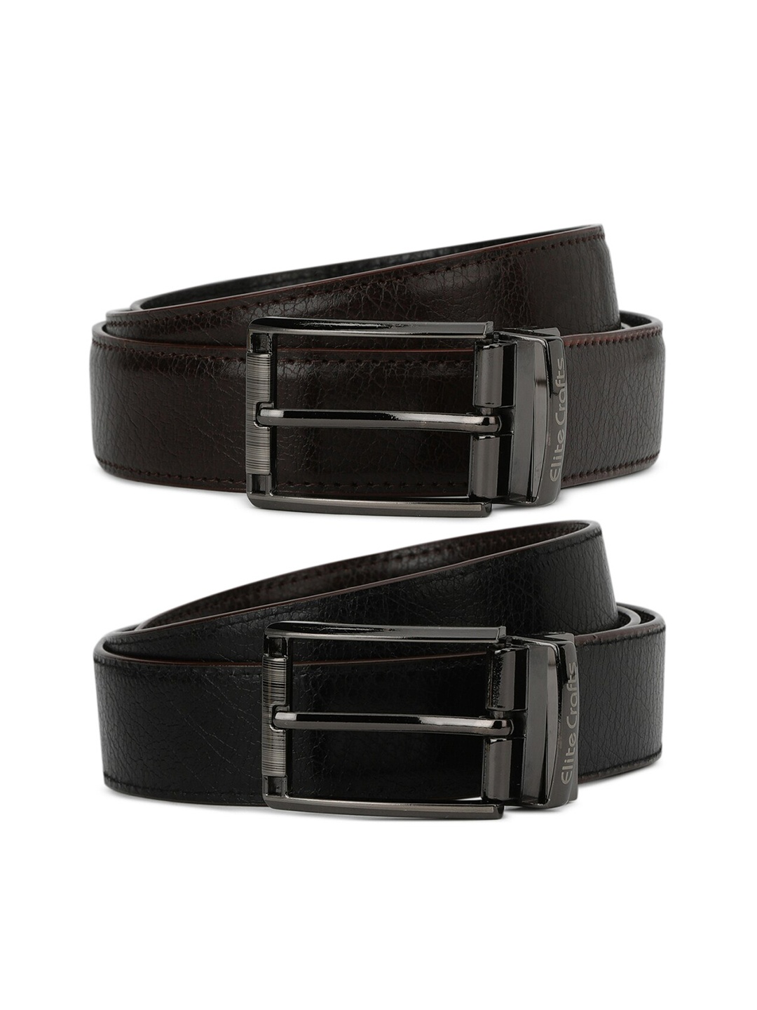 

Elite Crafts Men PU Reversible Belt, Black