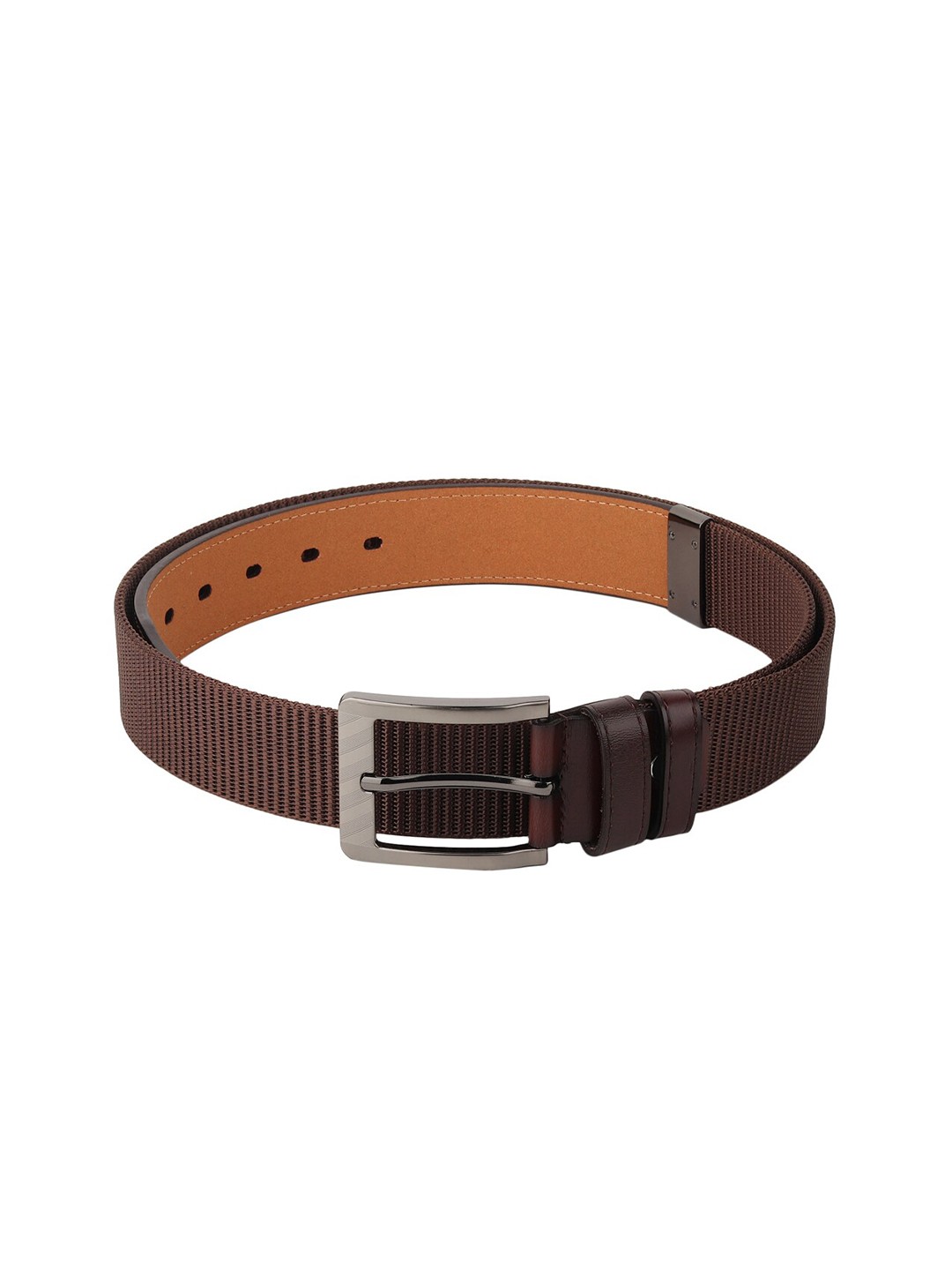 

Elite Crafts Men Brown Textured PU Belt
