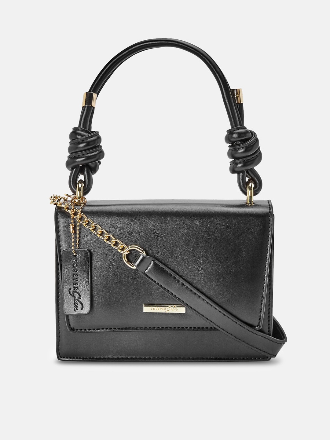 

Forever Glam by Pantaloons Black Structured Handheld Bag