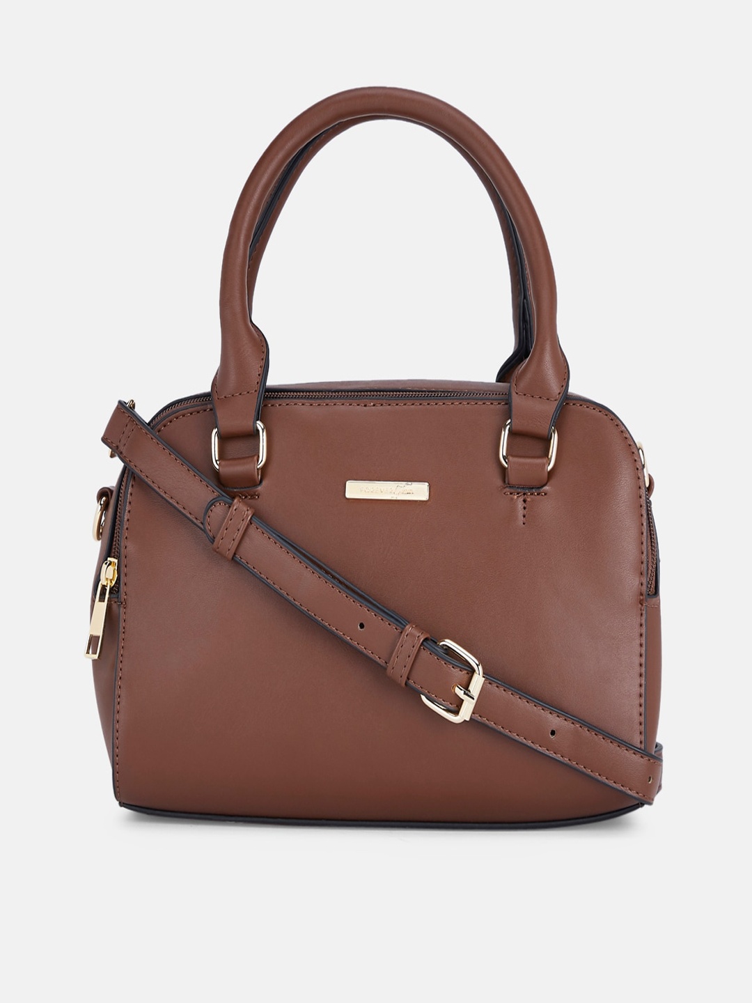 

Forever Glam by Pantaloons Brown Textured PU Structured Handheld Bag