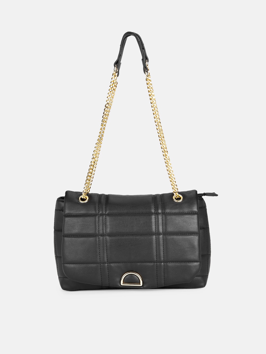 

Forever Glam by Pantaloons Black Checked PU Structured Shoulder Bag
