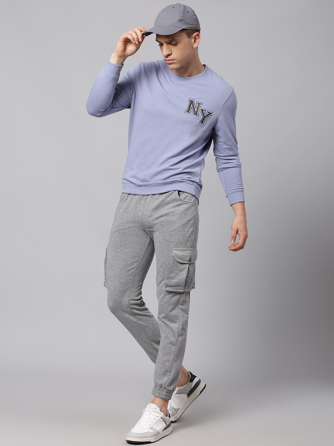 

Hubberholme Men Blue Solid Sweatshirt