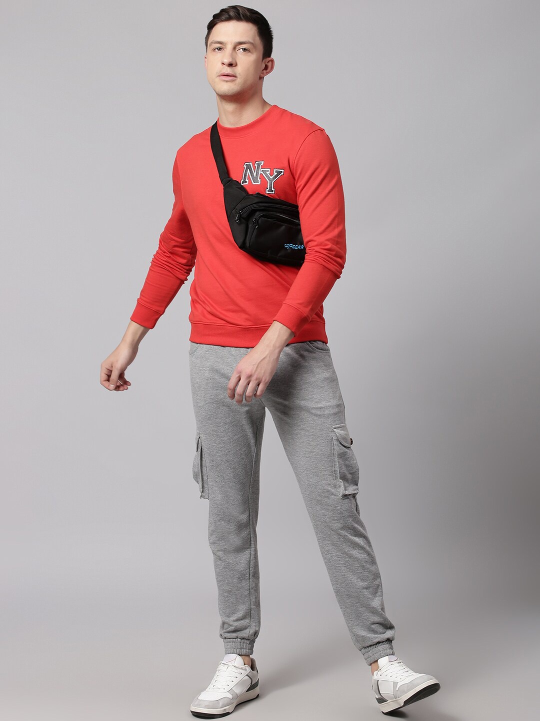 

Hubberholme Men Red Solid Sweatshirt