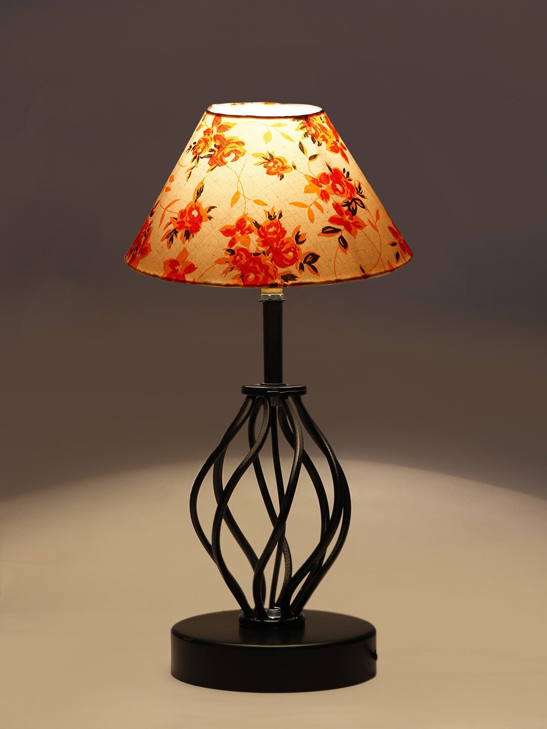 

Devansh White & Red Printed Table Lamp