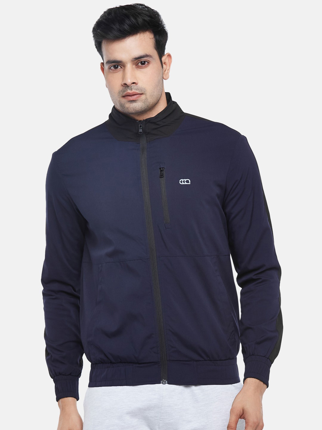 

Ajile by Pantaloons Men Navy Blue Solid Bomber Jacket