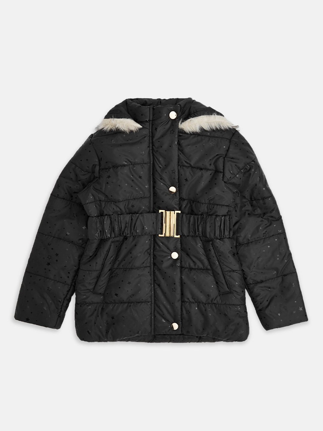 

Pantaloons Junior Girls Black Longline Parka Jacket