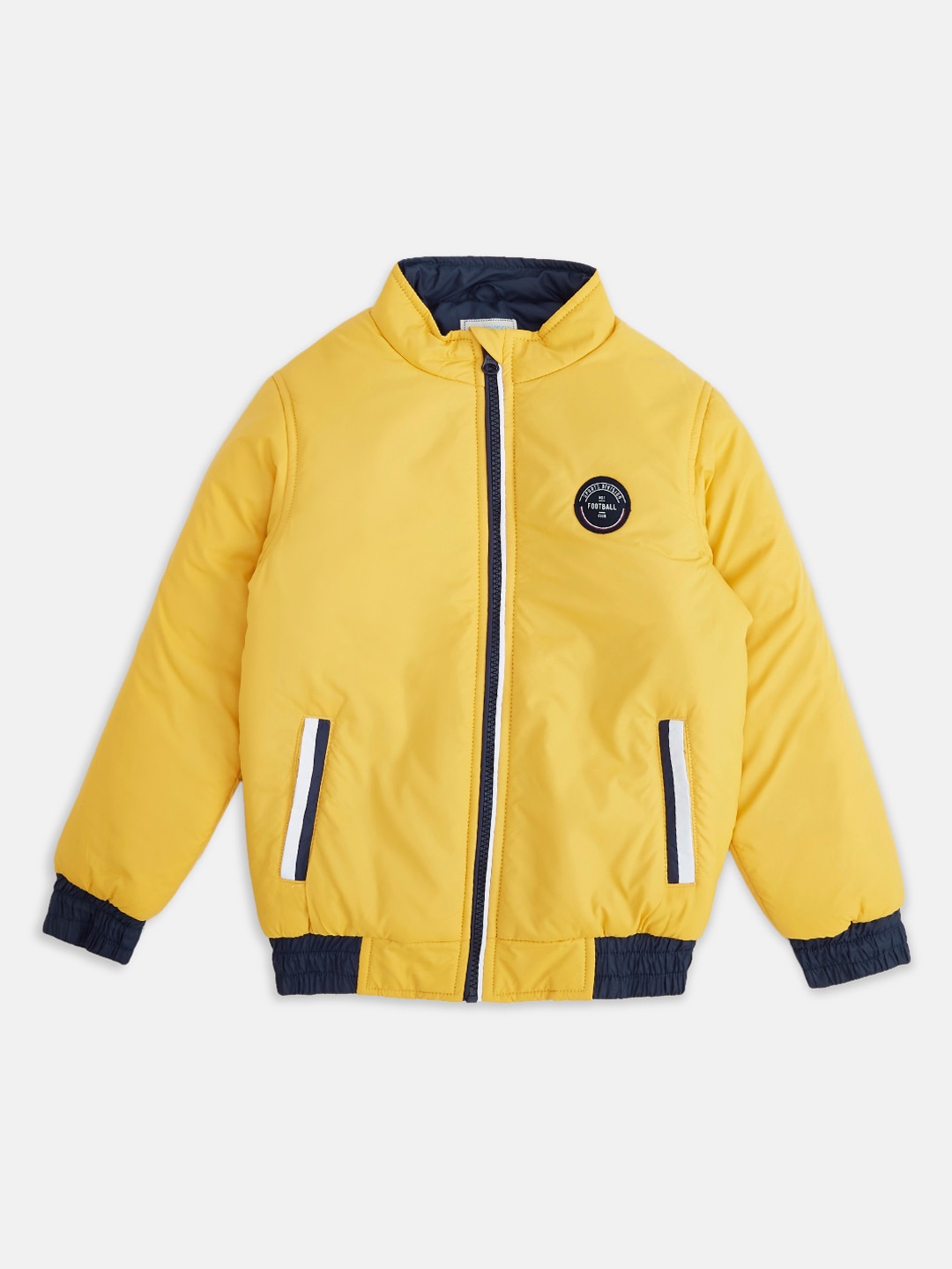 

Pantaloons Junior Boys Yellow & Navy Blue Bomber Jacket