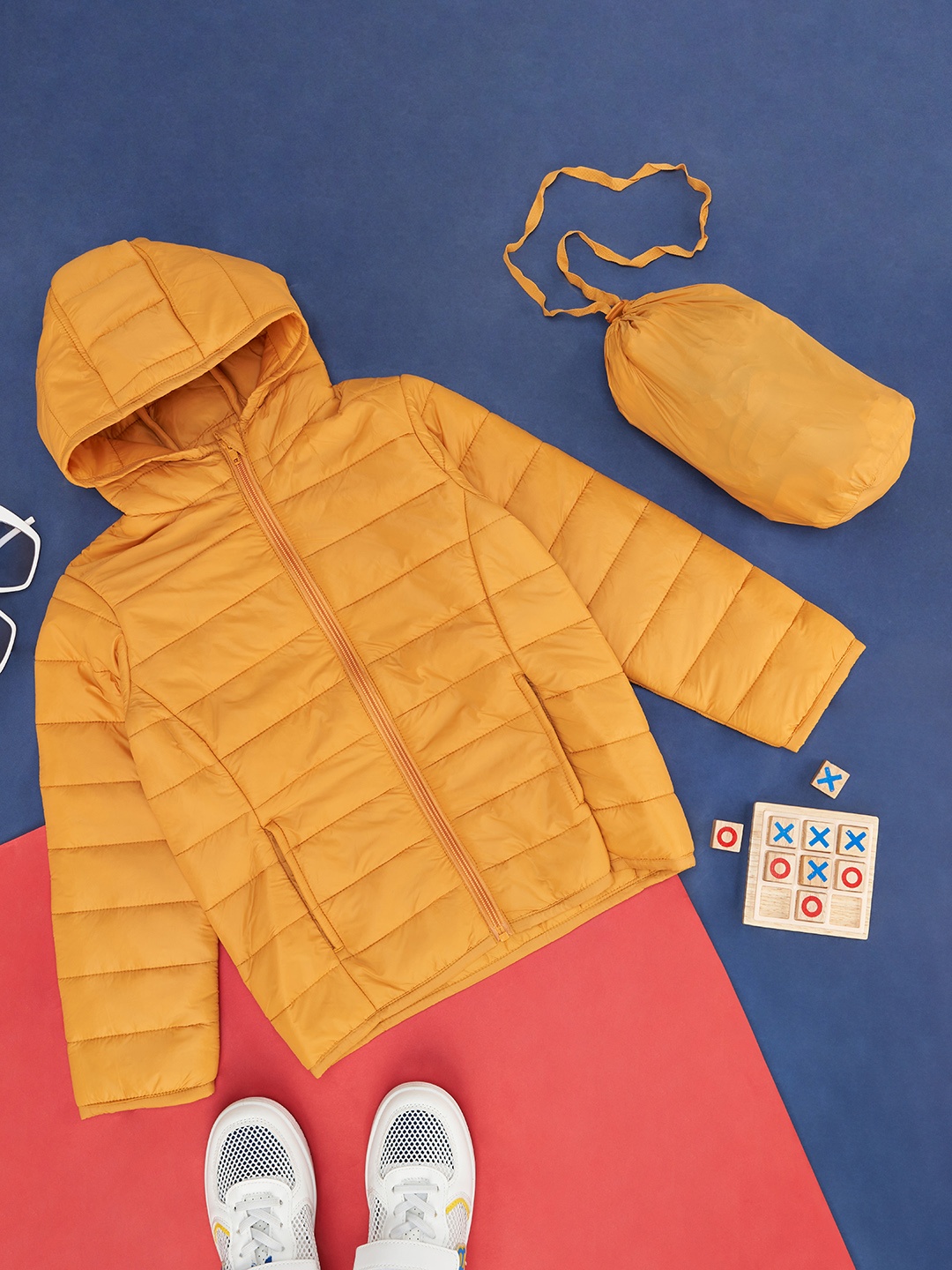 

Pantaloons Junior Boys Yellow Solid Puffer Jacket