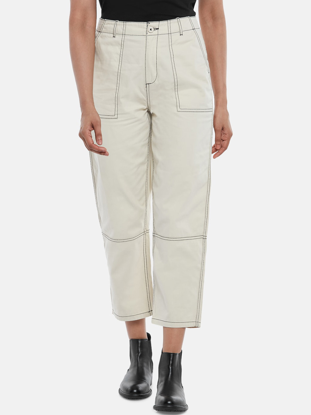 

SF JEANS by Pantaloons Women Cotton Jeans, Off white