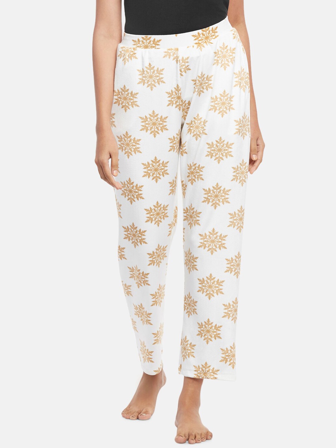 

Dreamz by Pantaloons Women White Printed Lounge Pants